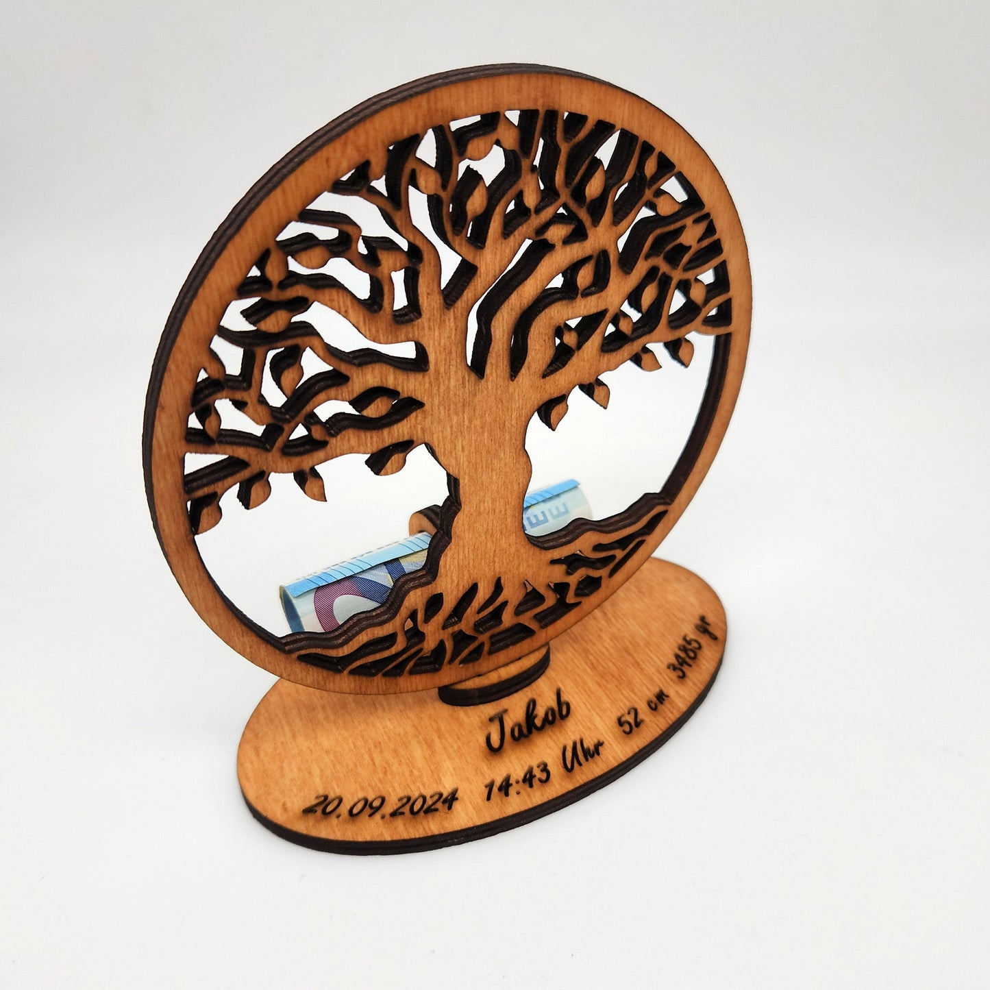 Aufsteller "Baum des Lebens" mit Geldscheinhalter, personalisiert - Nanino Design Onlineshop - 