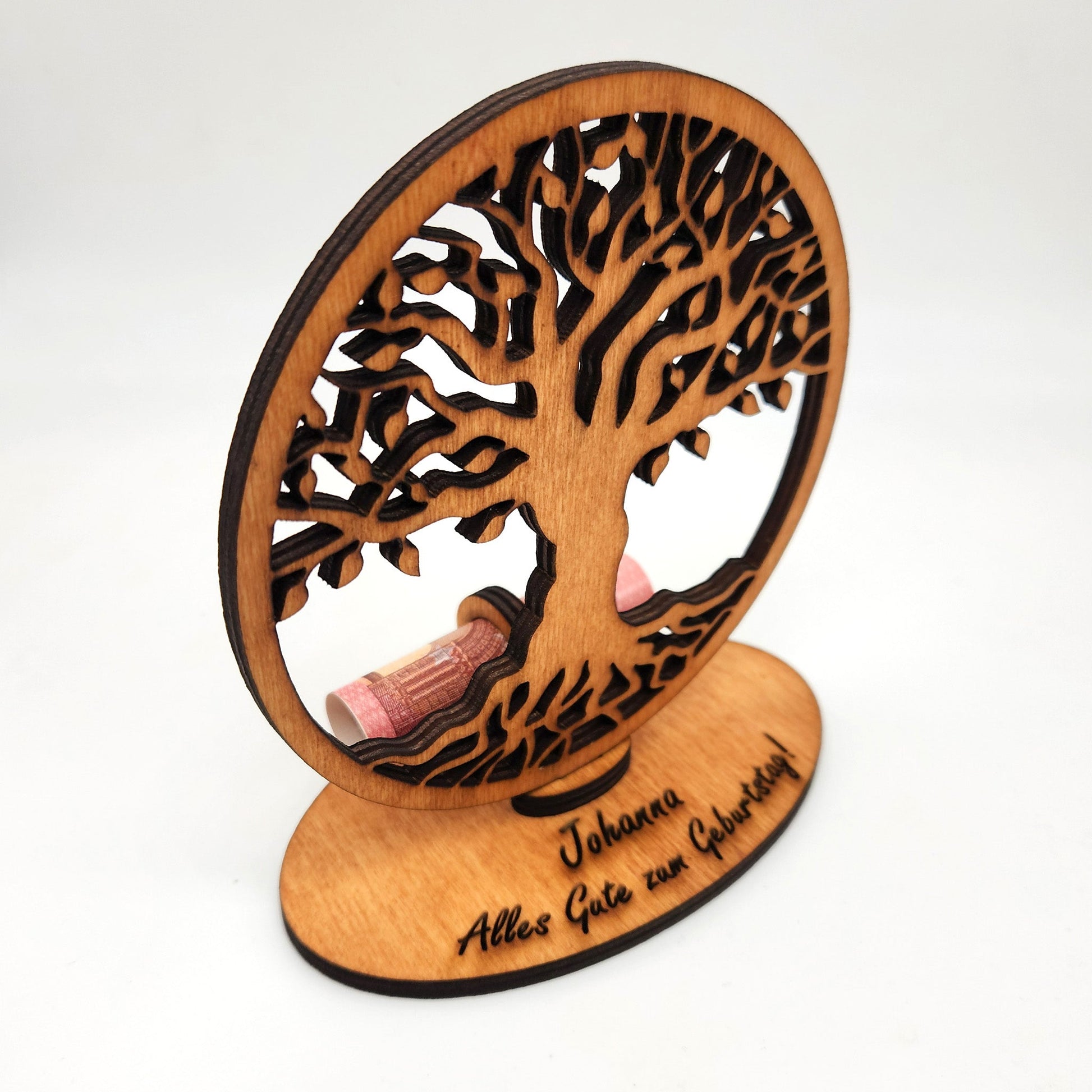Aufsteller "Baum des Lebens" mit Geldscheinhalter, personalisiert - Nanino Design Onlineshop - 