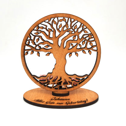 Aufsteller "Baum des Lebens" mit Geldscheinhalter, personalisiert - Nanino Design Onlineshop - 