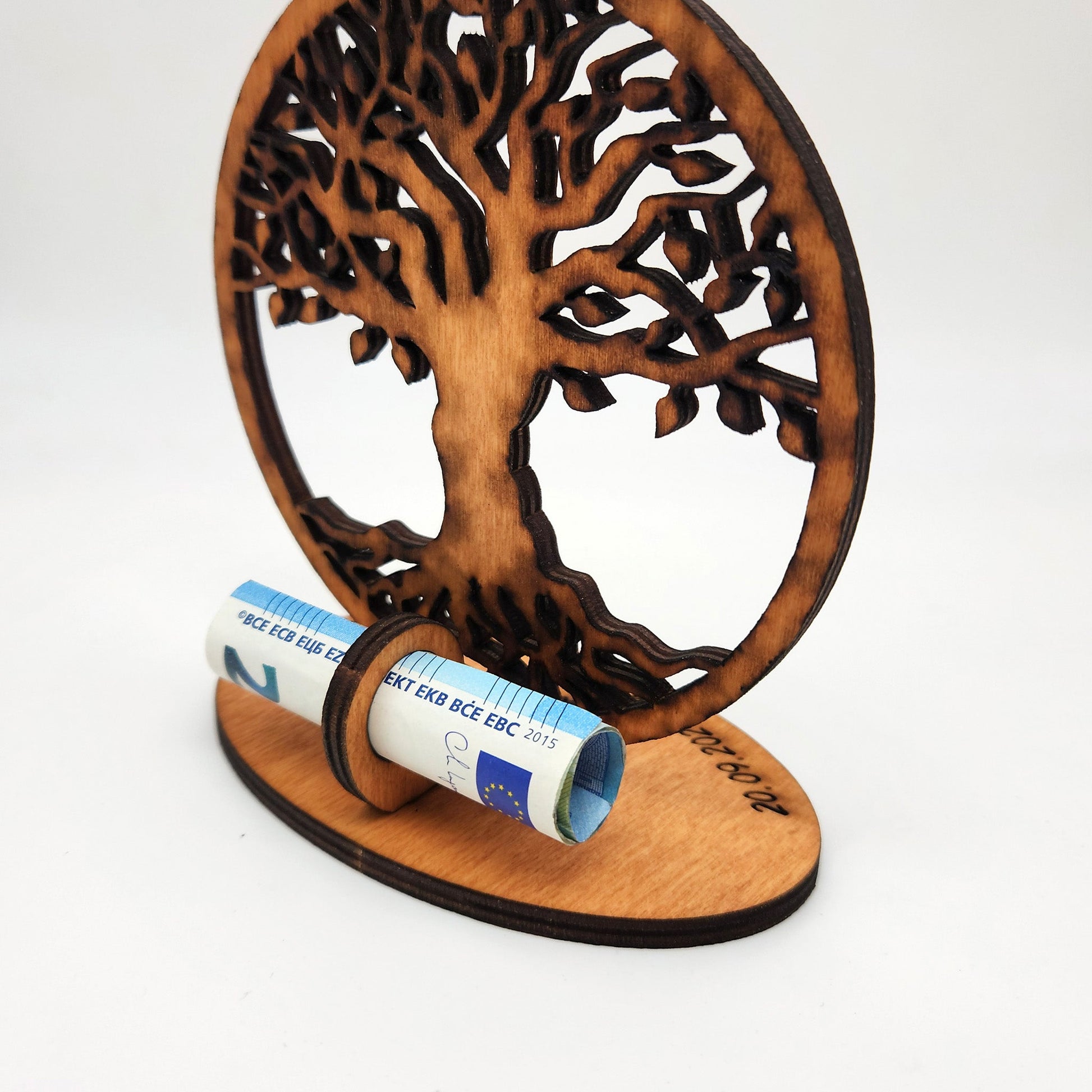 Aufsteller "Baum des Lebens" mit Geldscheinhalter, personalisiert - Nanino Design Onlineshop - 