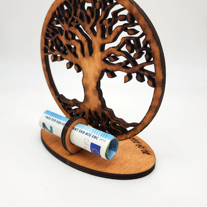 Aufsteller "Baum des Lebens" mit Geldscheinhalter, personalisiert - Nanino Design Onlineshop - 