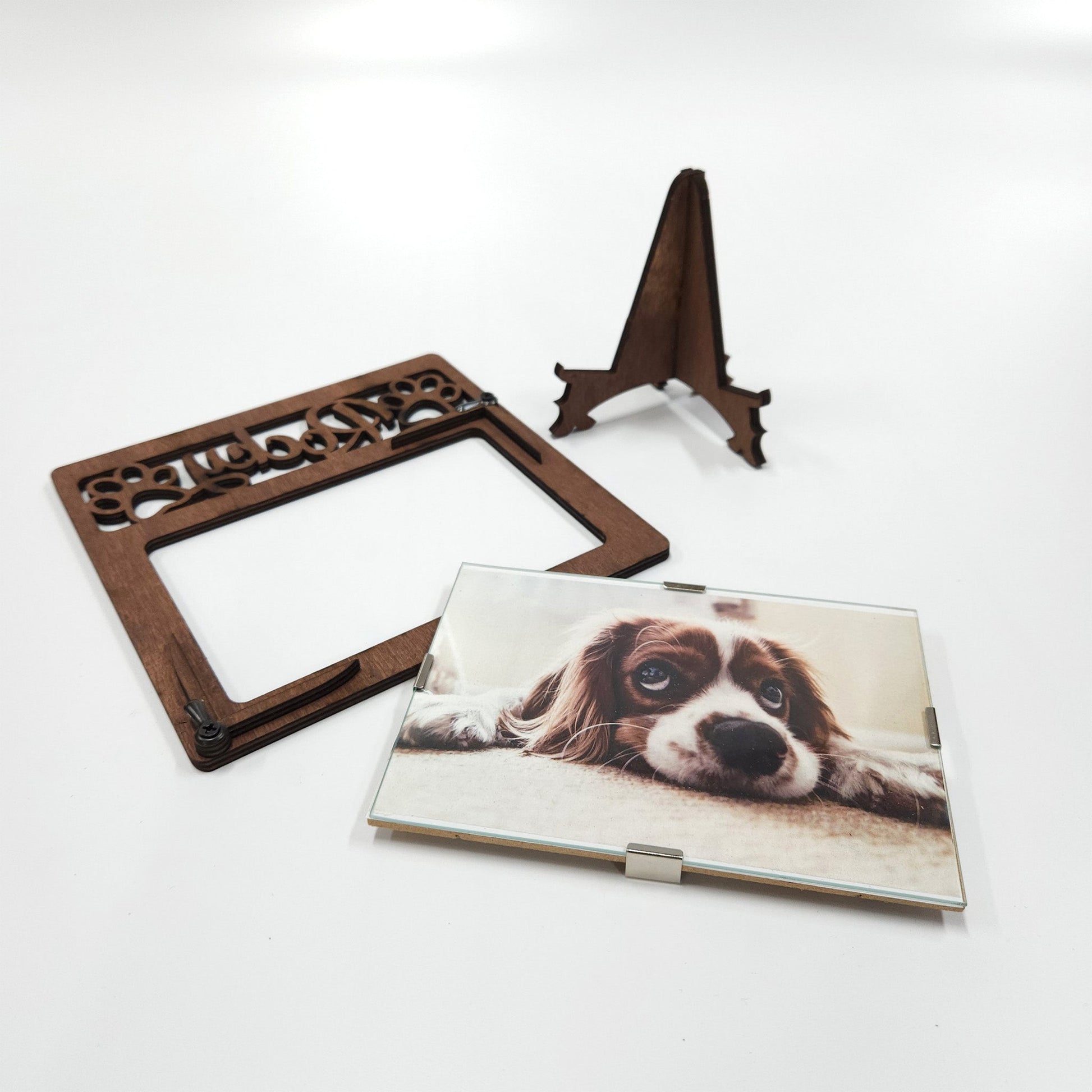 Fotobilderrahmen 10 x 15 cm mit Namen und Pfote, personalisiert - Nanino Design - 