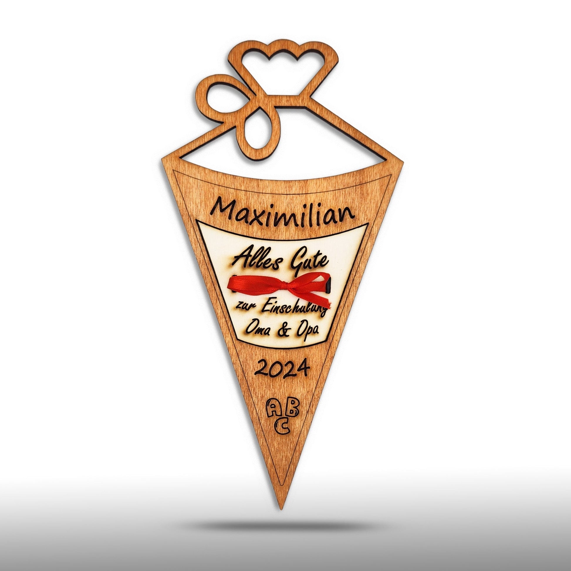 personalisierte Schultüte aus Holz mit Geldfach | Wandbild | Geldgeschenk - Nanino Design Onlineshop - 