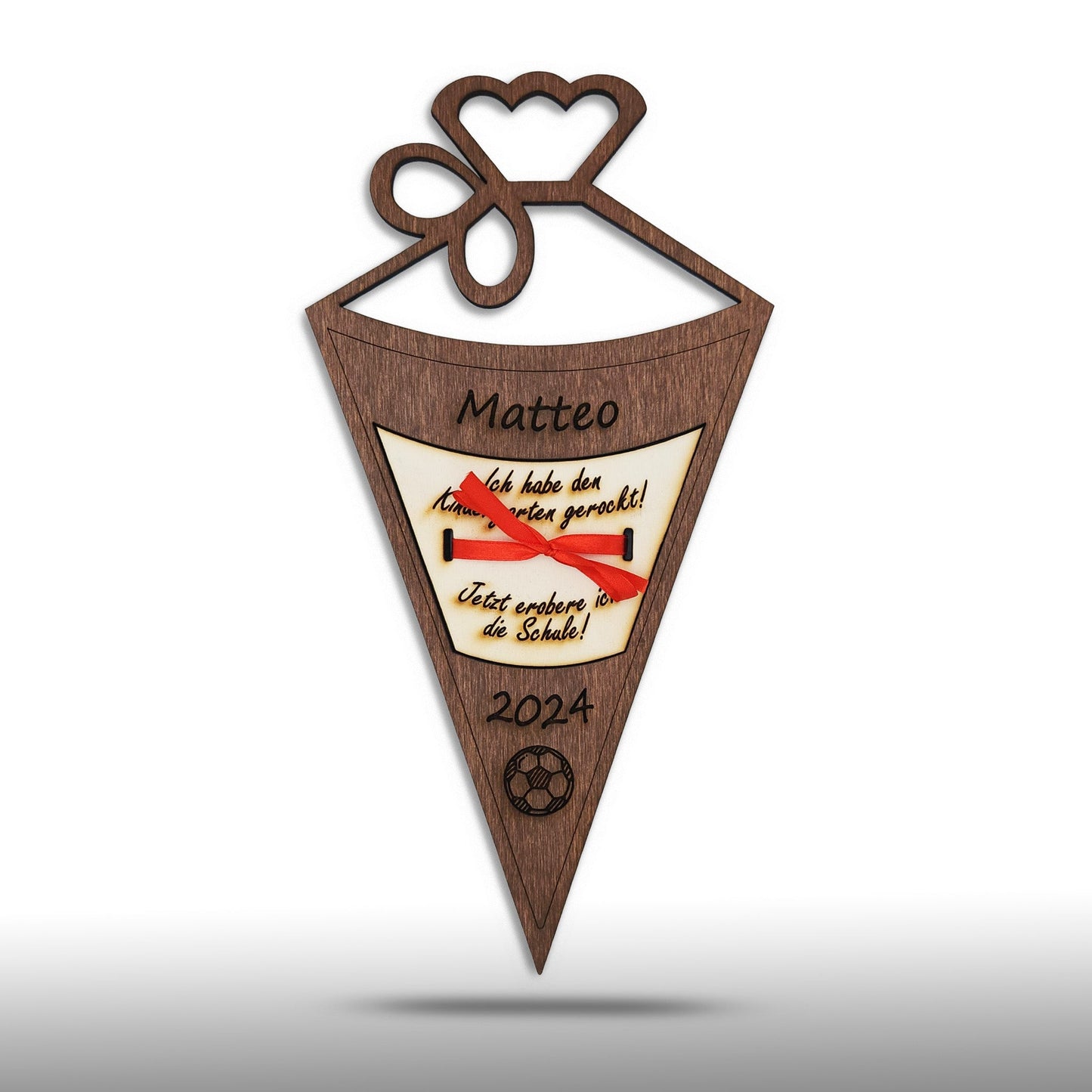 personalisierte Schultüte aus Holz mit Geldfach | Wandbild | Geldgeschenk - Nanino Design Onlineshop - 