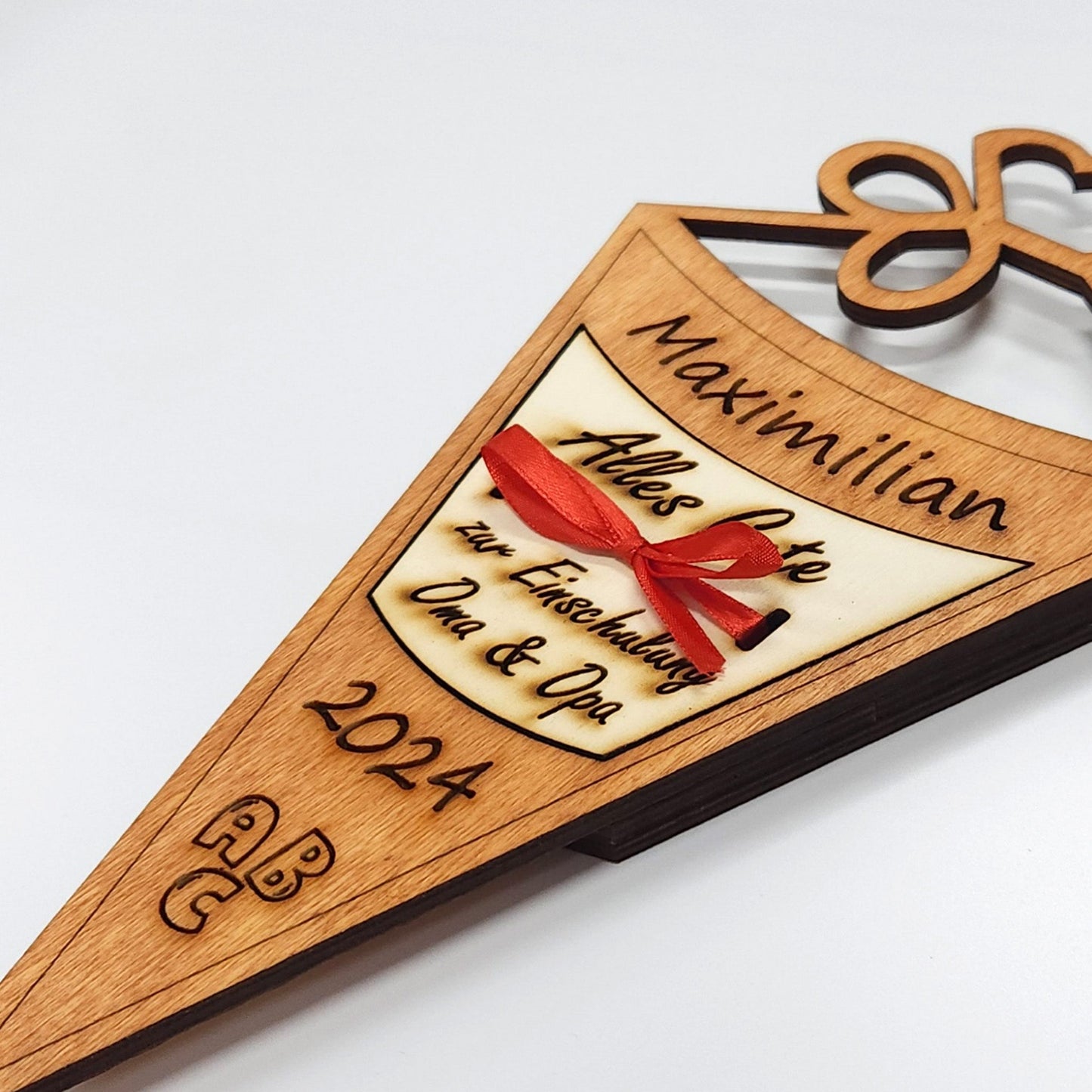 personalisierte Schultüte aus Holz mit Geldfach | Wandbild | Geldgeschenk - Nanino Design Onlineshop - 