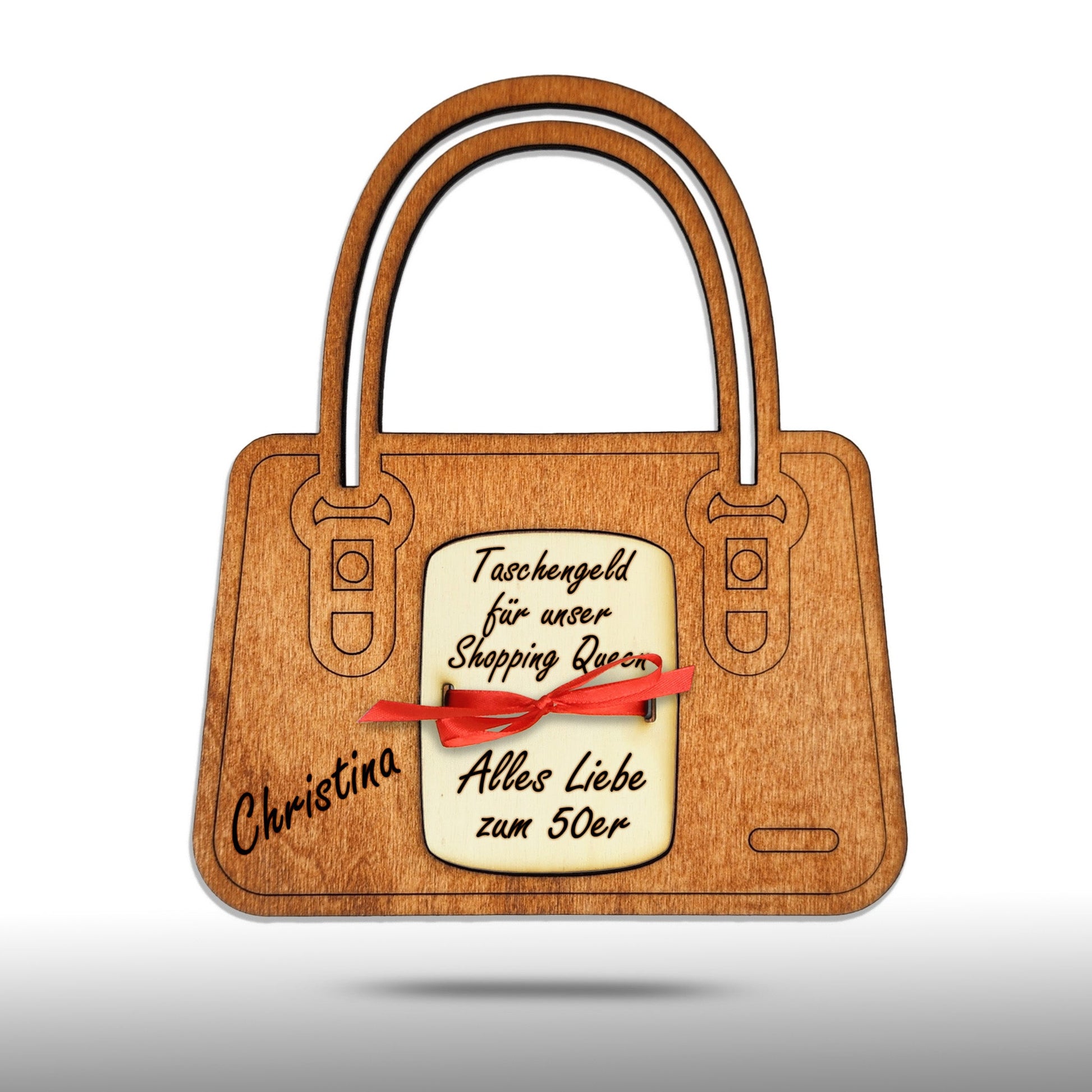 personalisierte Tasche aus Holz mit Geldfach | Wandbild | Geldgeschenk - Nanino Design Onlineshop - 