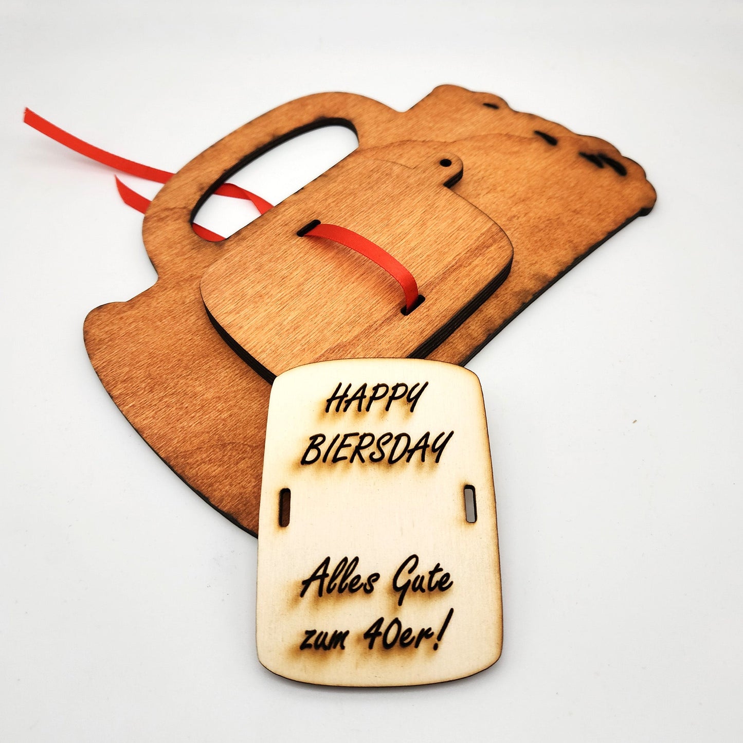 personalisierter Bierkrug aus Holz mit Geldfach | Wandbild | Geldgeschenk - Nanino Design Onlineshop - 