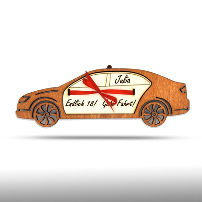 personalisiertes Auto aus Holz mit Geldfach | Wandbild | Geldgeschenk - Nanino Design Onlineshop - 