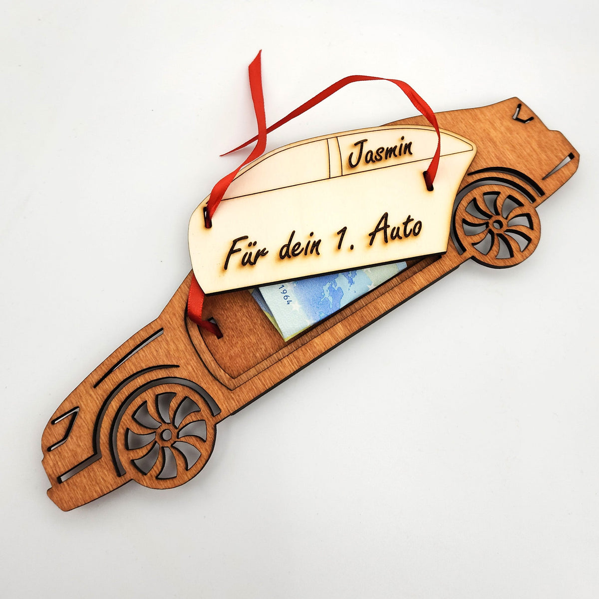 personalisiertes Auto aus Holz mit Geldfach | Wandbild | Geldgeschenk - Nanino Design Onlineshop - 