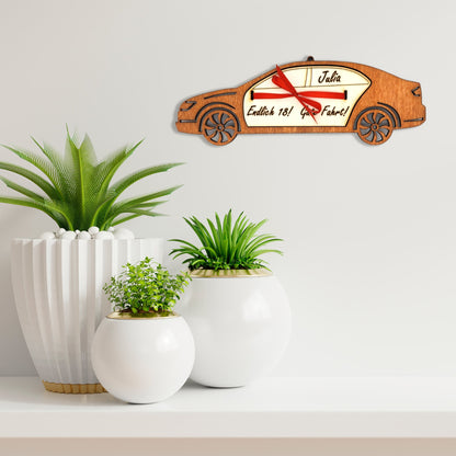 personalisiertes Auto aus Holz mit Geldfach | Wandbild | Geldgeschenk - Nanino Design Onlineshop - 