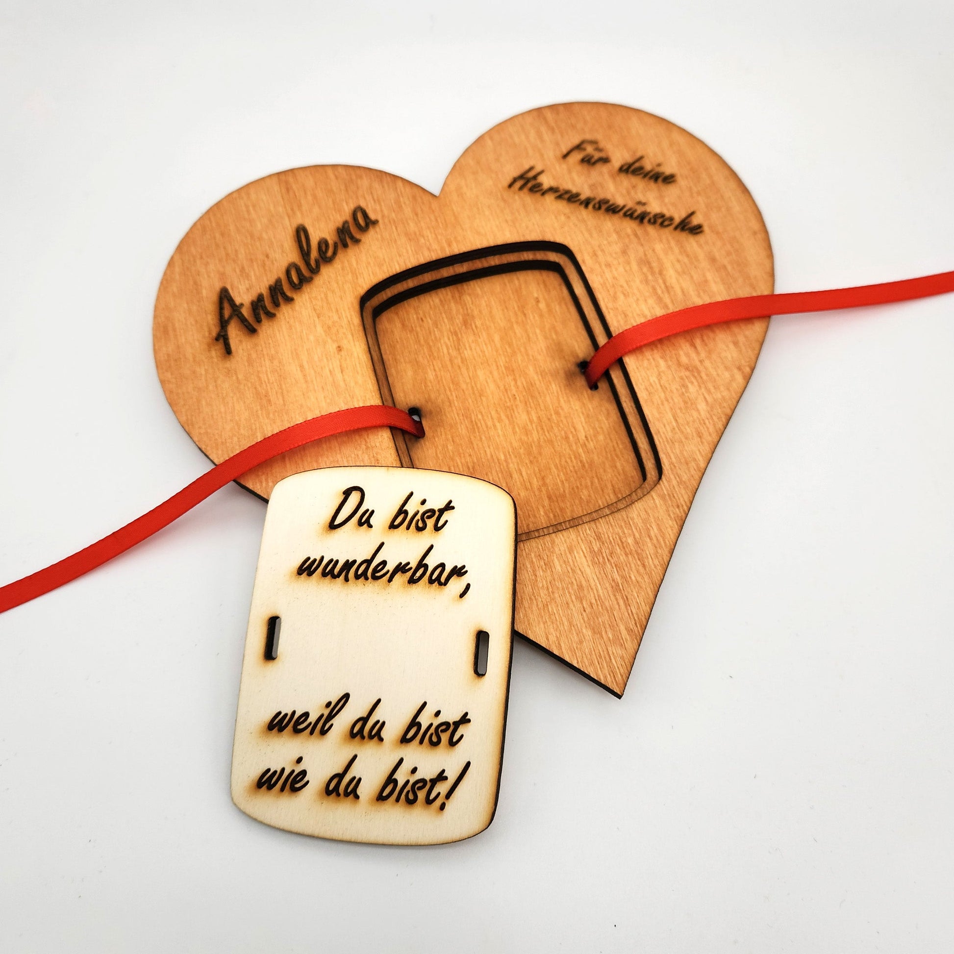personalisiertes Herz aus Holz mit Geldfach | Wandbild | Geldgeschenk - Nanino Design Onlineshop - 