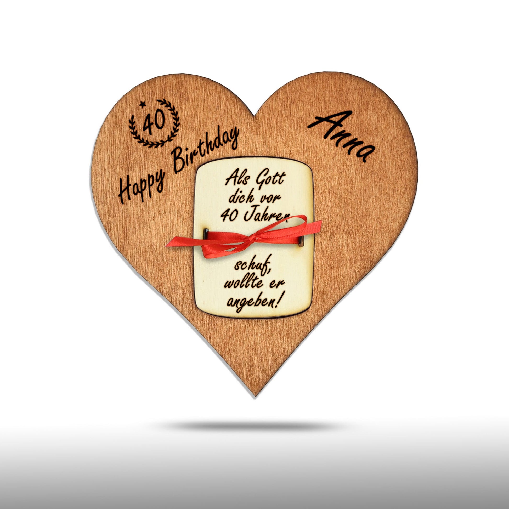 personalisiertes Herz "Geburtstag" aus Holz mit Geldfach | Wandbild | Geldgeschenk - Nanino Design Onlineshop - 