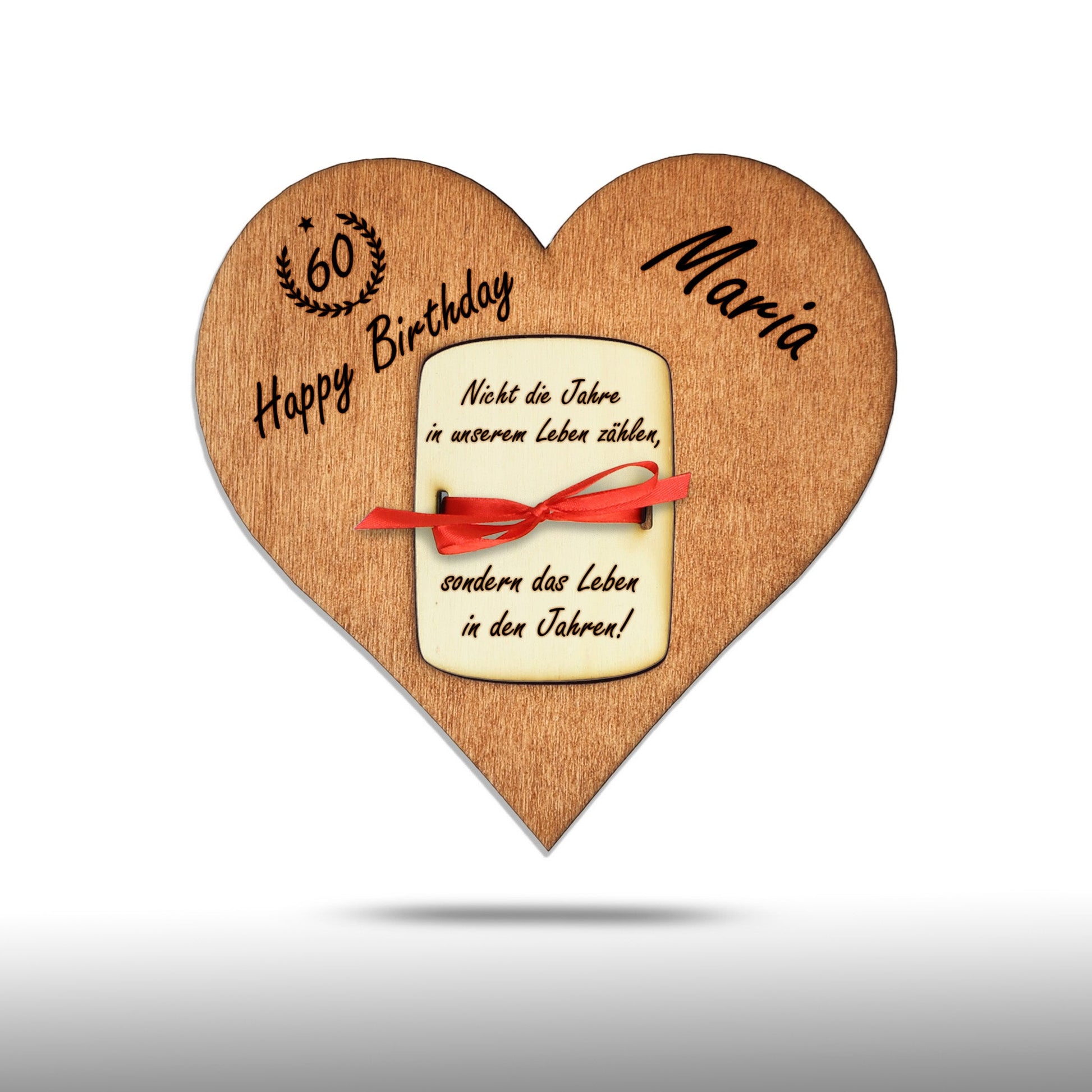 personalisiertes Herz "Geburtstag" aus Holz mit Geldfach | Wandbild | Geldgeschenk - Nanino Design Onlineshop - 