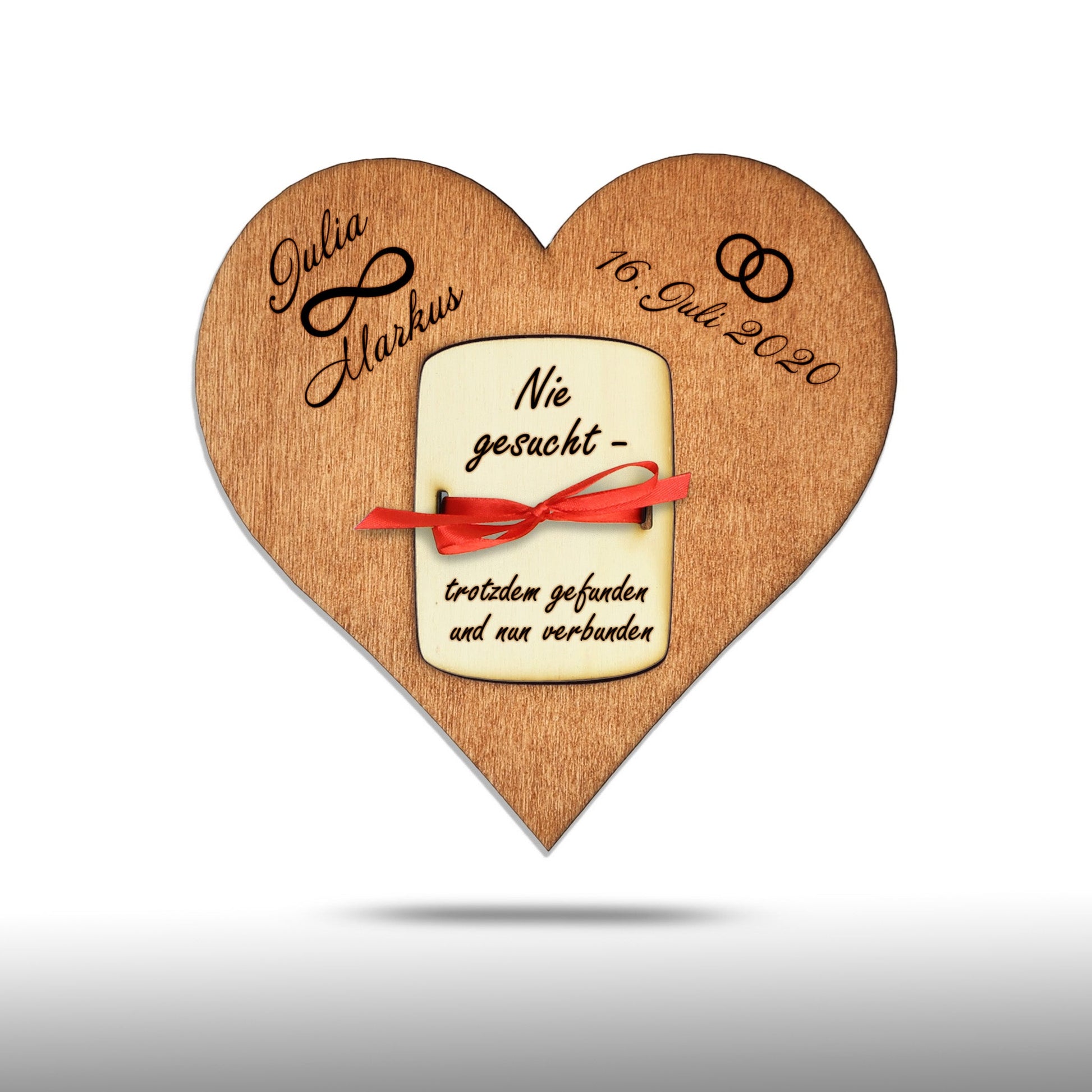 personalisiertes Herz "Hochzeit" aus Holz mit Geldfach | Wandbild | Geldgeschenk - Nanino Design Onlineshop - 