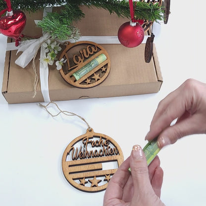 Anhänger "Frohe Weihnachten", Geldgeschenk