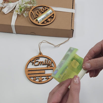 Anhänger "Name", Geldgeschenk, personalisiert
