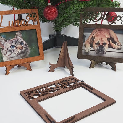 Fotobilderrahmen 10 x 15 cm mit Namen und Pfote, personalisiert