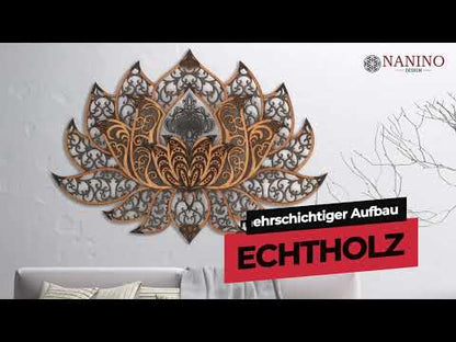 Wandbild XXL Lotusblume Orient "Gold"