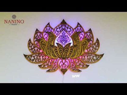 Wandbild XXL Lotusblume Orient "Gold"