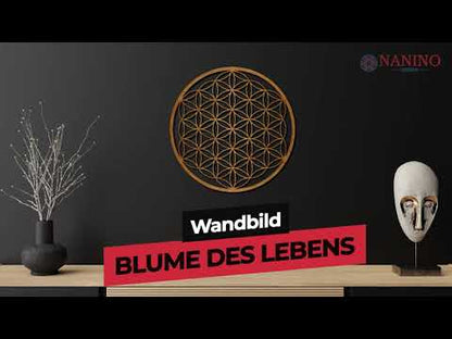 Wandbild Holz "Blume des Lebens"