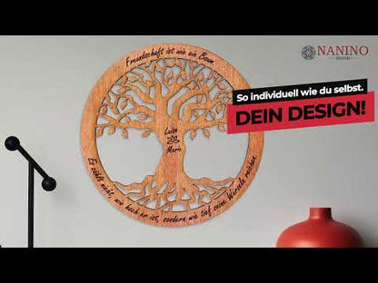 Wandbild Baum des Lebens "Freundschaft", personalisiert