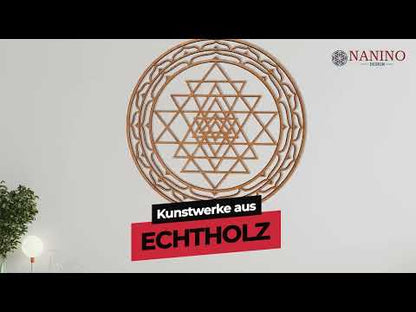 Wandbild Holz "Sri Yantra"