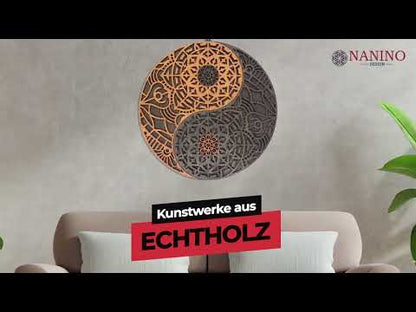 Wandbild "Yin Yang" Orient aus Holz