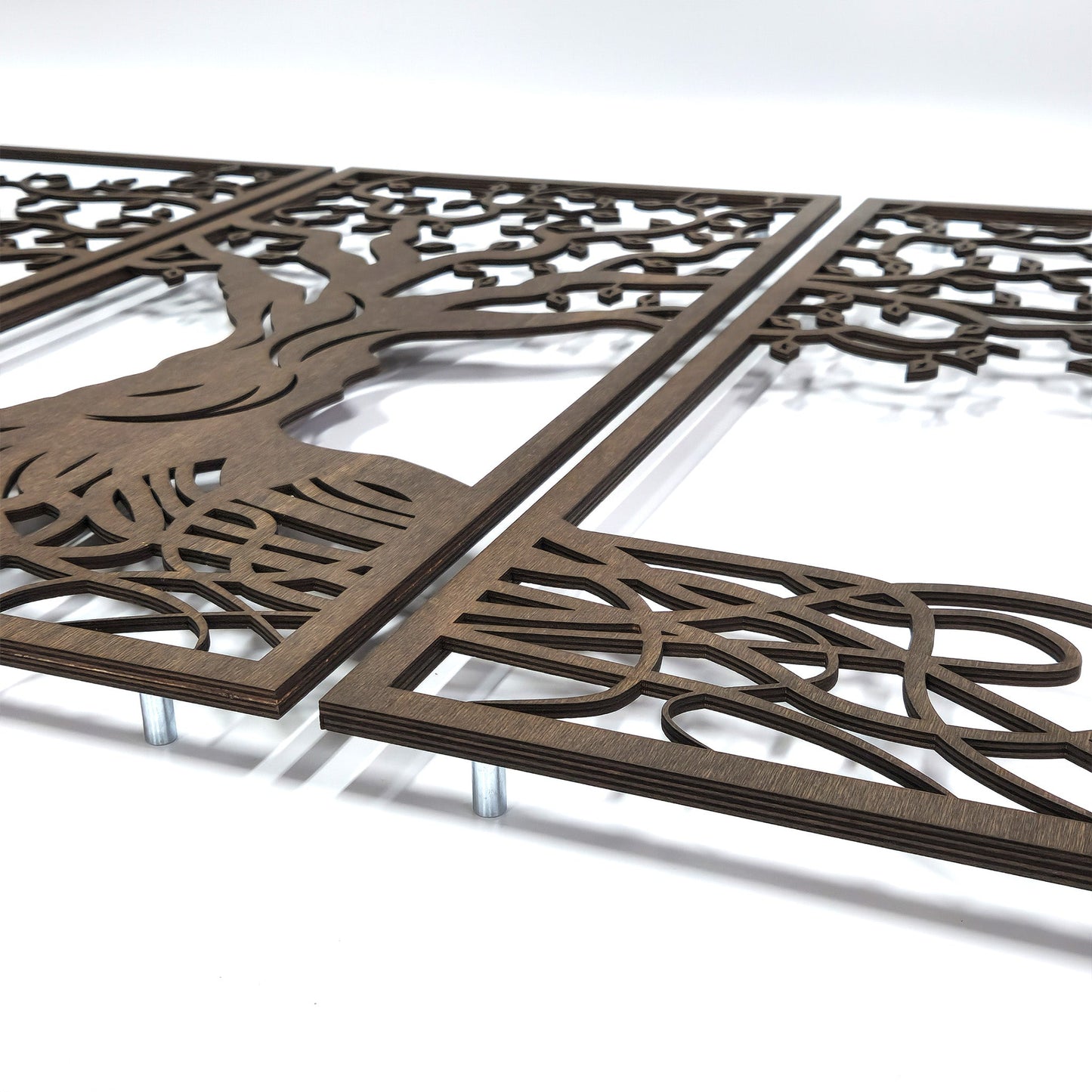 Wandbild Holz "Baum des Lebens" mit Wurzeln, 3teilig - Nanino Design - 
