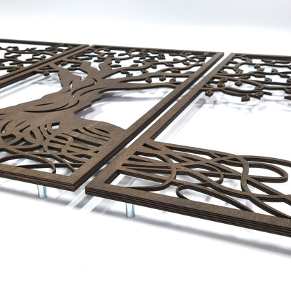 Wandbild Holz "Baum des Lebens" mit Wurzeln, 3teilig - Nanino Design - 
