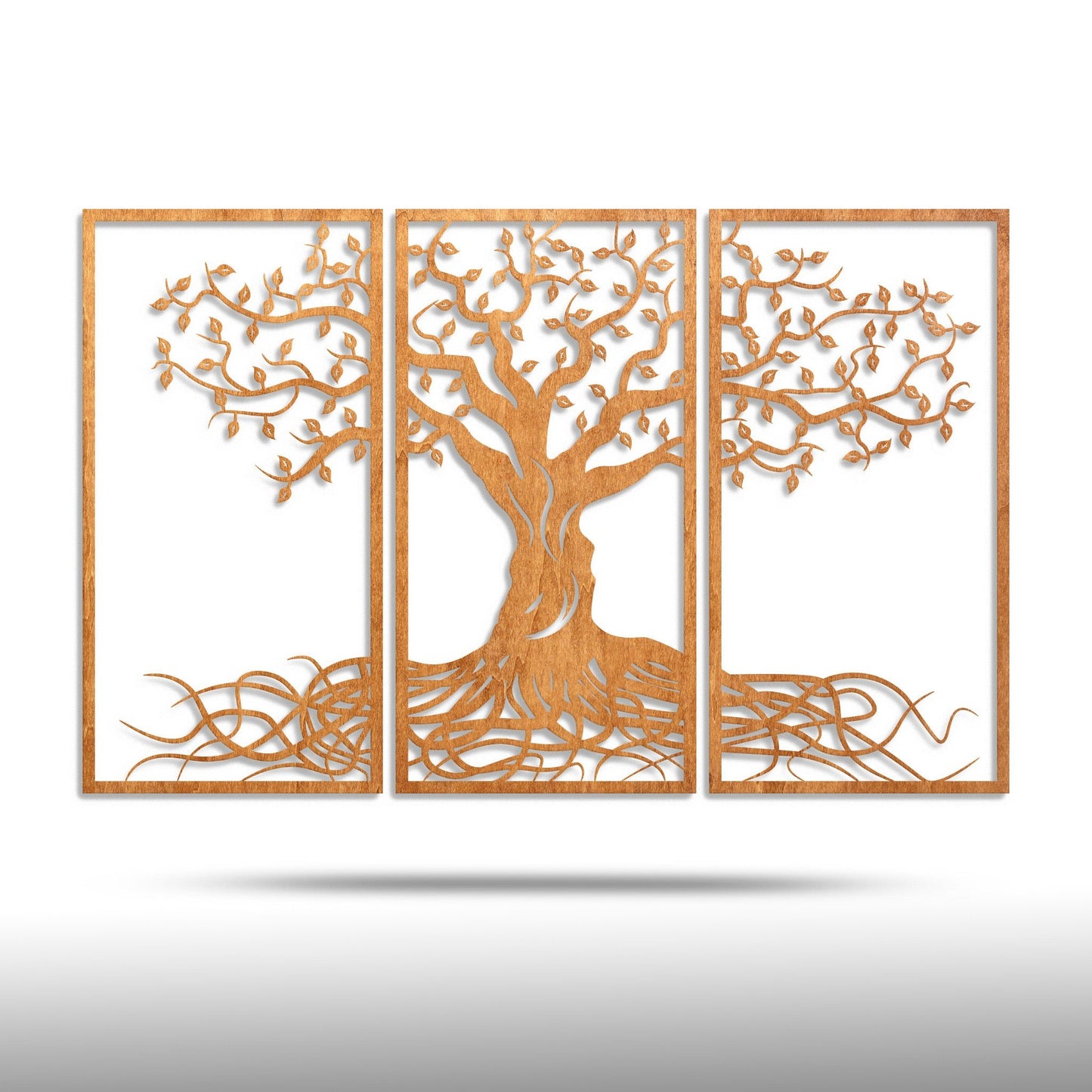 Wandbild Holz "Baum des Lebens" mit Wurzeln, 3teilig - Nanino Design Onlineshop - 