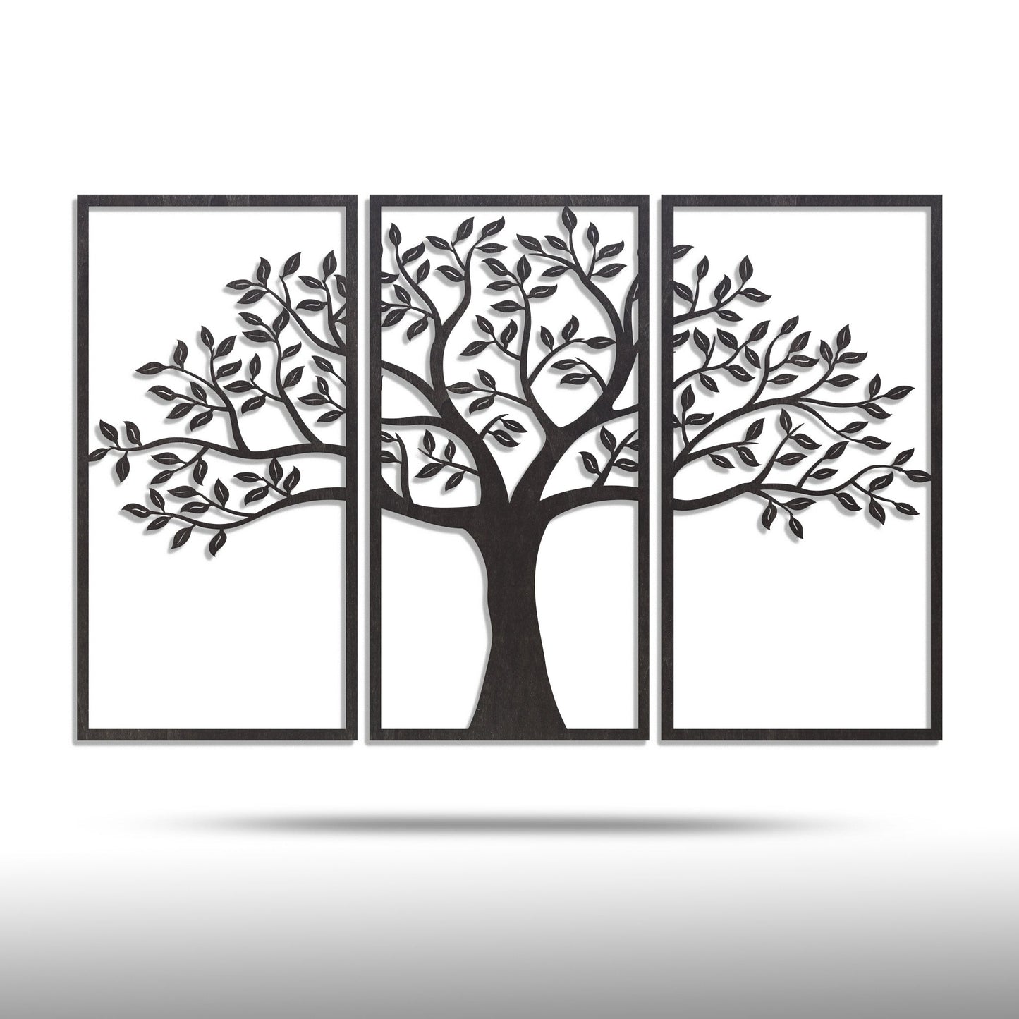 Wandbild Holz "Baum des Lebens" ohne Wurzeln, 3teilig - Nanino Design Onlineshop - 