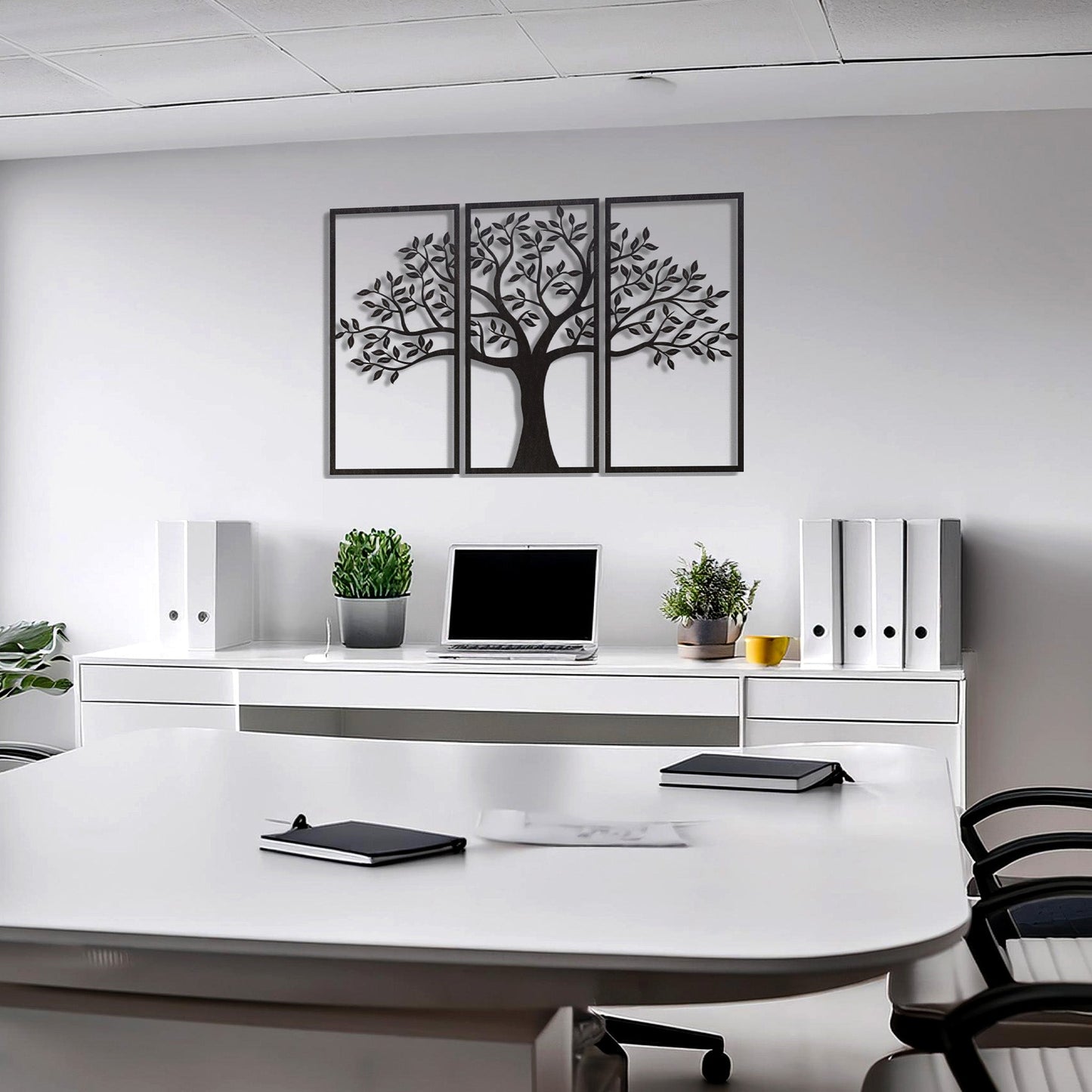 Wandbild Holz "Baum des Lebens" ohne Wurzeln, 3teilig - Nanino Design Onlineshop - 