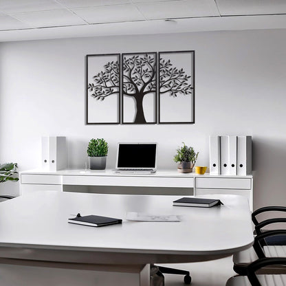 Wandbild Holz "Baum des Lebens" ohne Wurzeln, 3teilig - Nanino Design Onlineshop - 