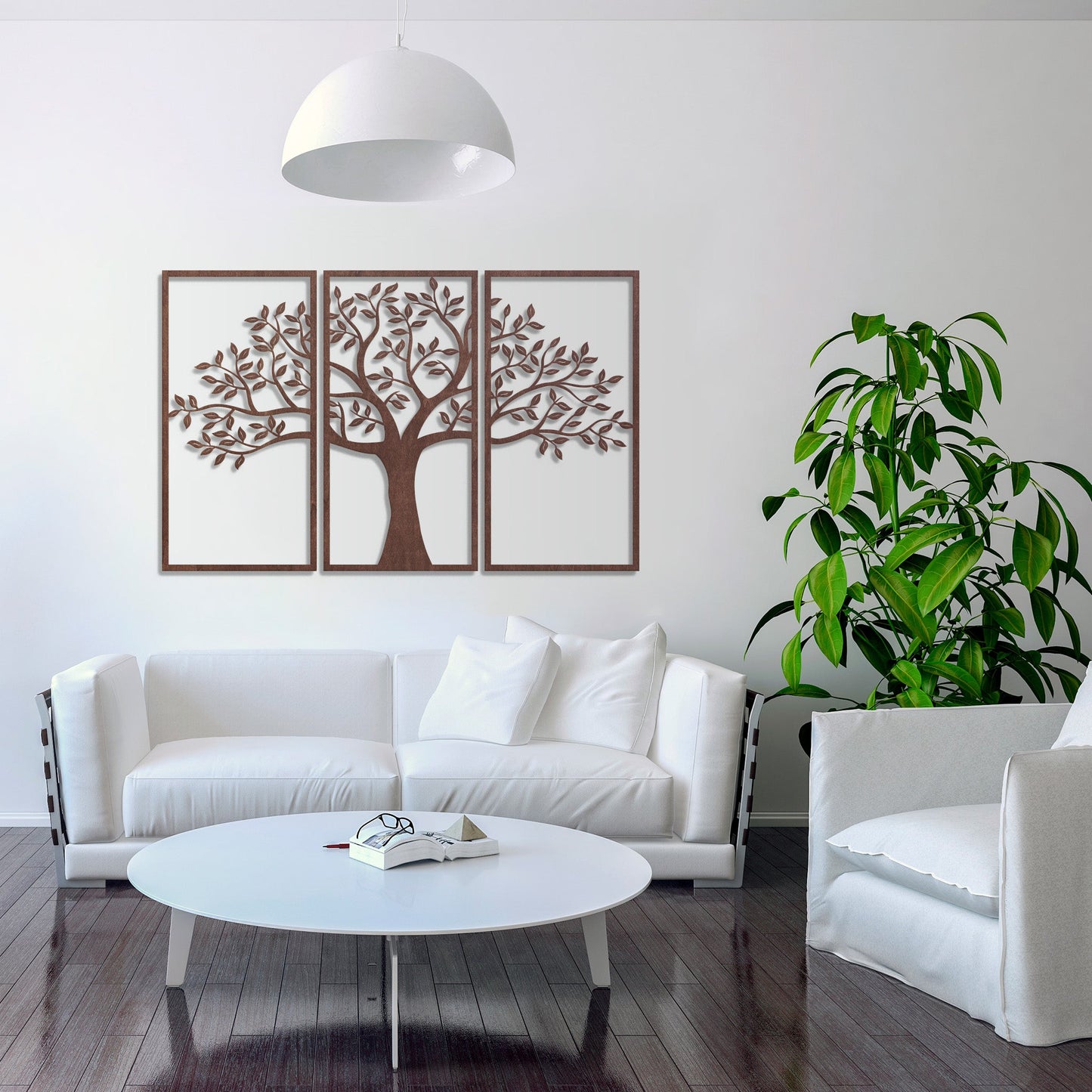 Wandbild Holz "Baum des Lebens" ohne Wurzeln, 3teilig - Nanino Design Onlineshop - 