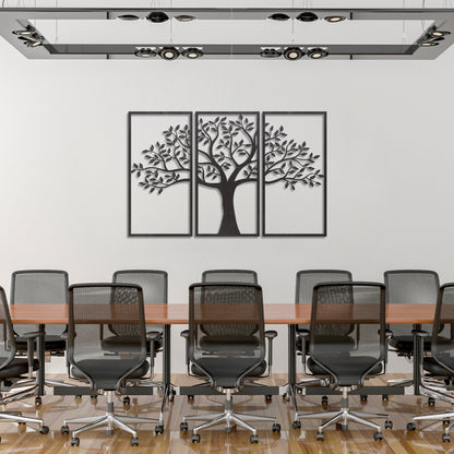Wandbild Holz "Baum des Lebens" ohne Wurzeln, 3teilig - Nanino Design Onlineshop - 