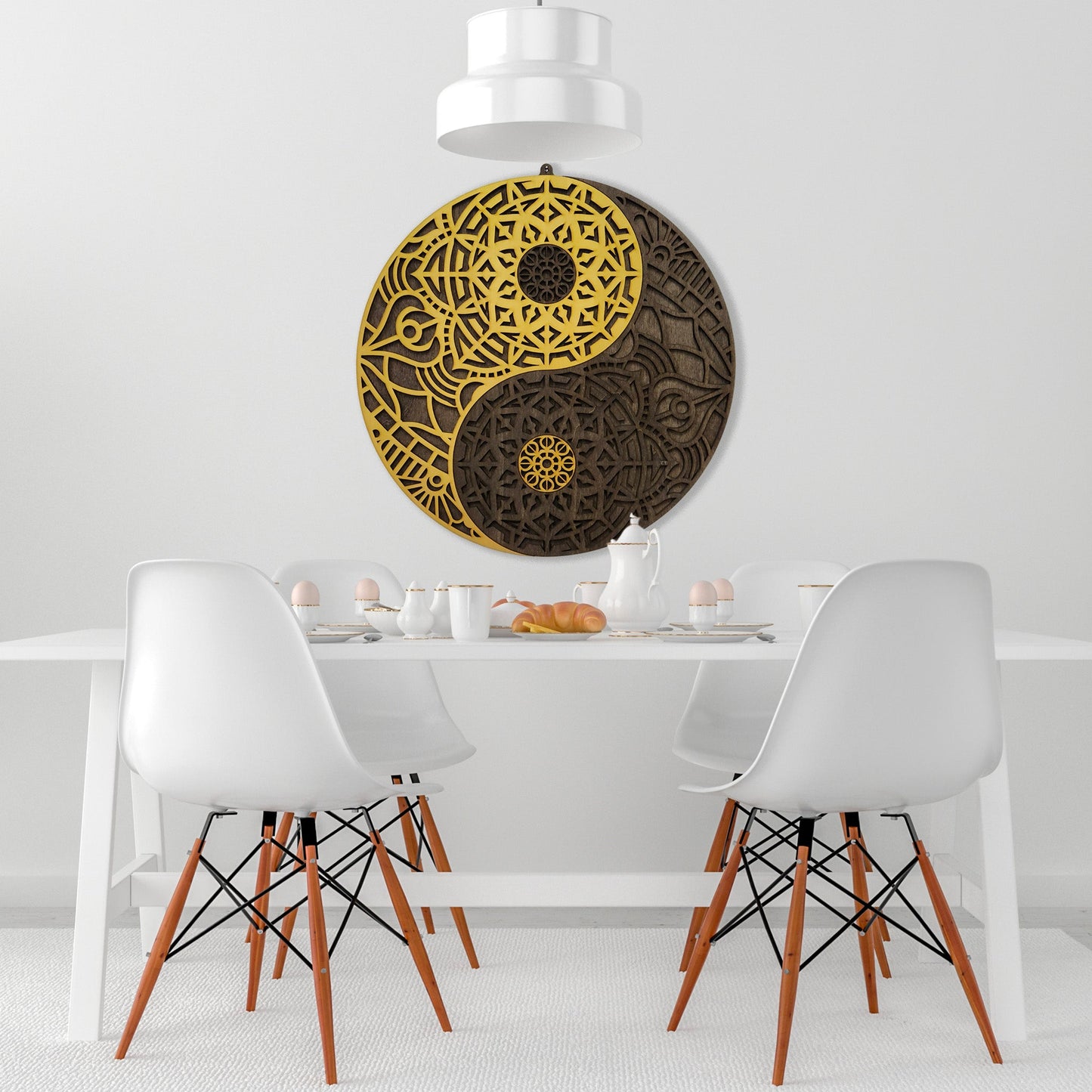 Wandbild "Yin Yang" Gold aus Holz - Nanino Design - 