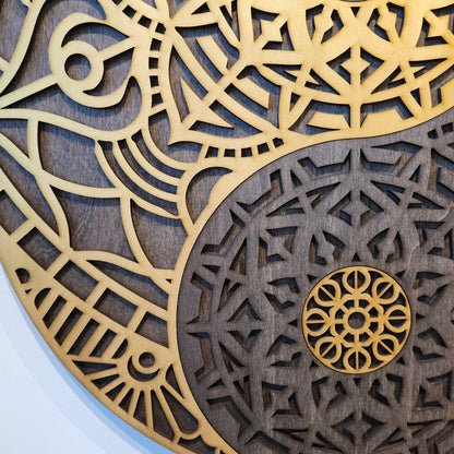 Wandbild "Yin Yang" Gold aus Holz - Nanino Design - 