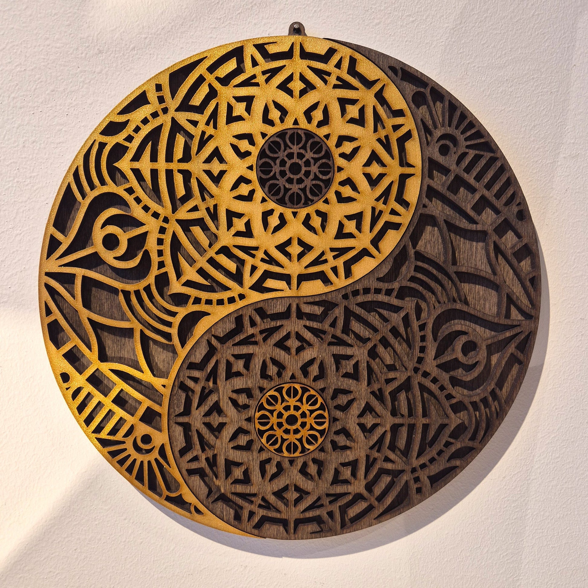 Wandbild "Yin Yang" Gold aus Holz - Nanino Design - 