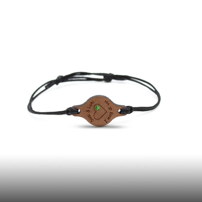 Armband "Herz" personalisiert mit Glitzerstein - Nanino Design Onlineshop -