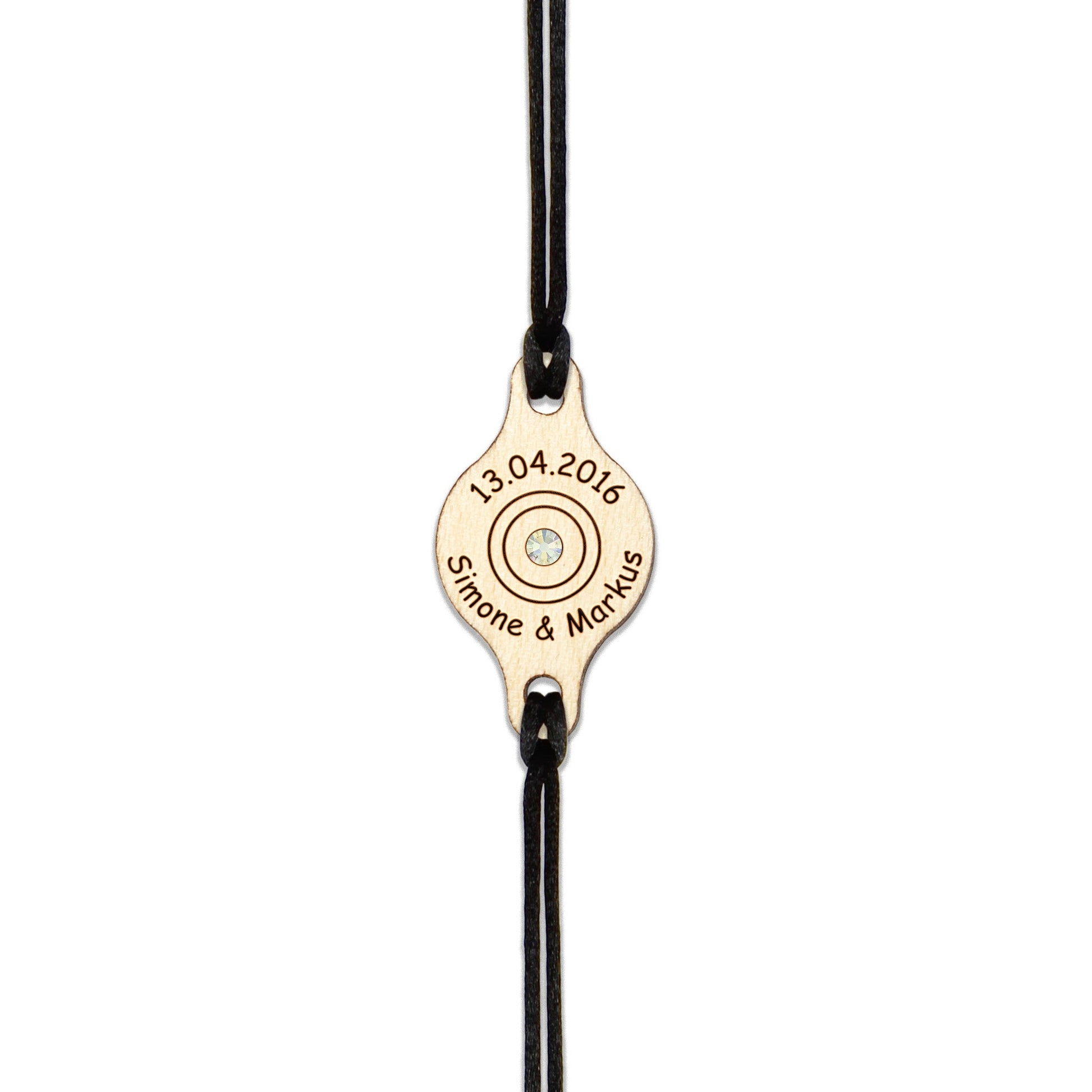 Armband "Kreise" personalisiert mit Glitzerstein - Nanino Design Onlineshop -