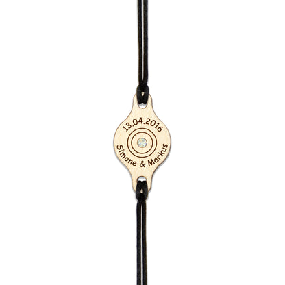 Armband "Kreise" personalisiert mit Glitzerstein - Nanino Design Onlineshop -