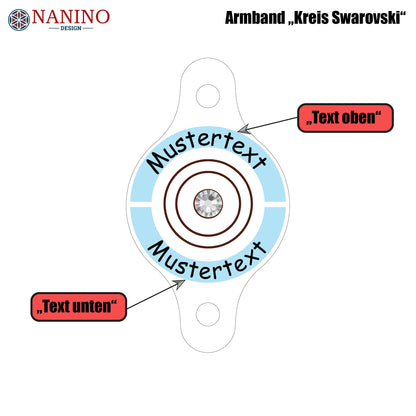 Armband "Kreise" personalisiert mit Glitzerstein - Nanino Design Onlineshop -