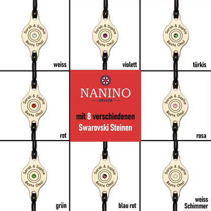 Armband "Kreise" personalisiert mit Glitzerstein - Nanino Design Onlineshop -