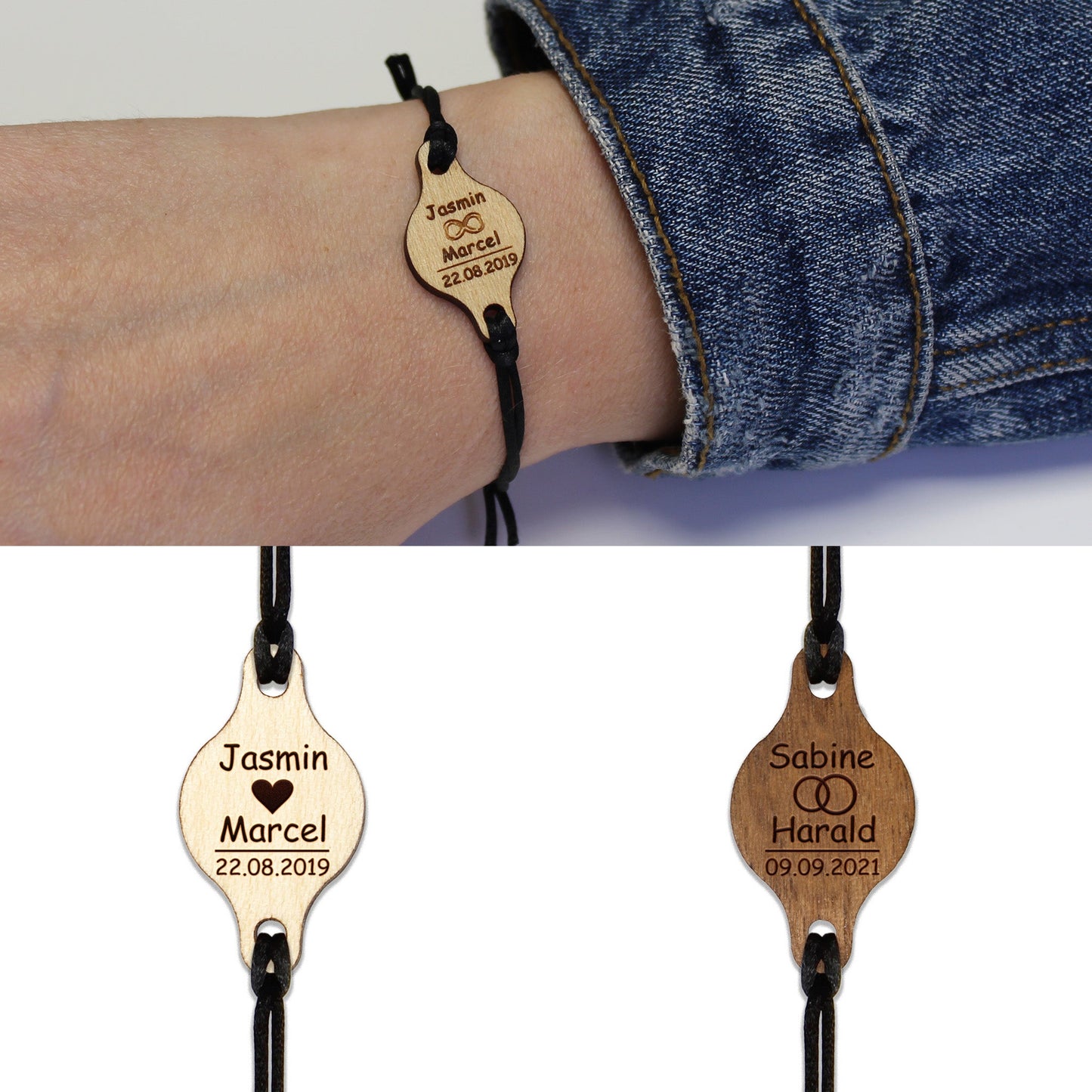 Armband "Liebe/Freundschaft" personalisiert - Nanino Design Onlineshop -