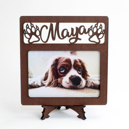 Fotobilderrahmen 10 x 15 cm mit Namen und Pfote, personalisiert - Nanino Design Onlineshop -
