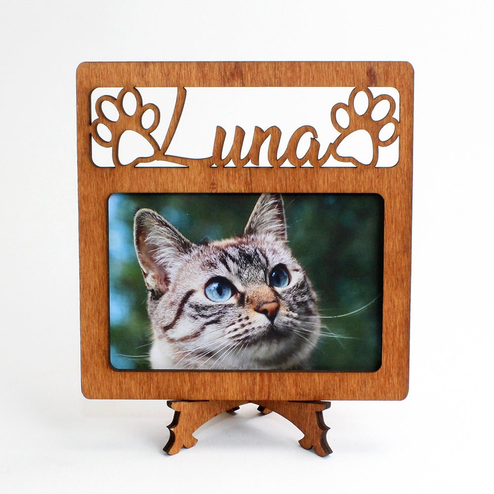 Fotobilderrahmen 10 x 15 cm mit Namen und Pfote, personalisiert - Nanino Design Onlineshop -