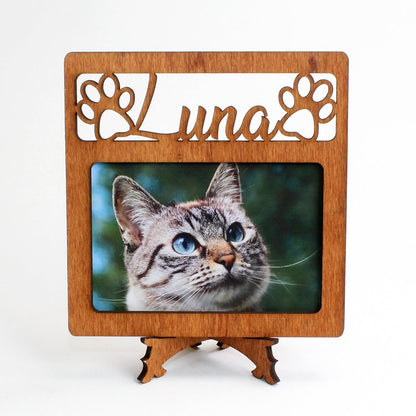 Fotobilderrahmen 10 x 15 cm mit Namen und Pfote, personalisiert - Nanino Design Onlineshop -