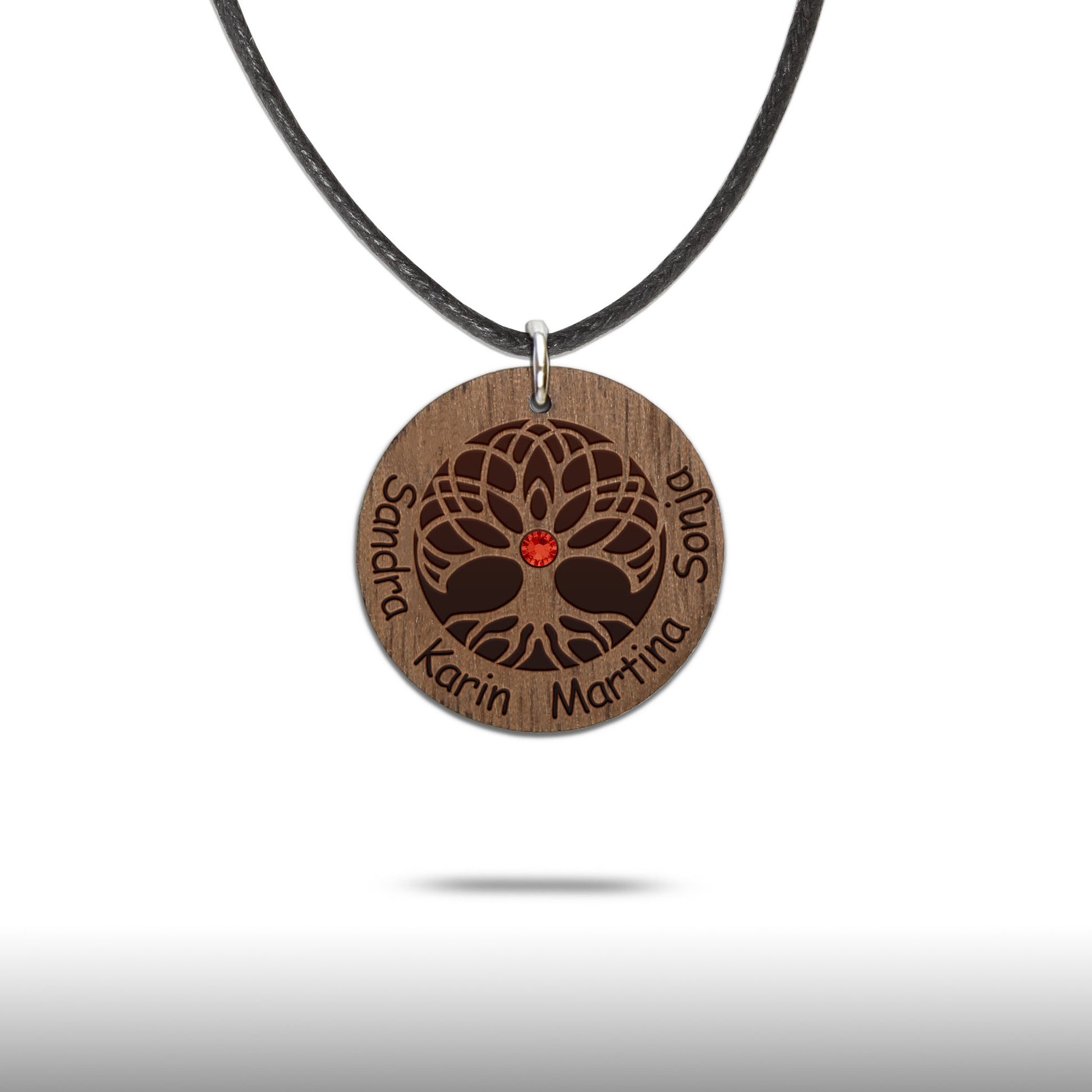 Halskette "Baum des Lebens" personalisiert, Glitzerstein - Nanino Design Onlineshop -