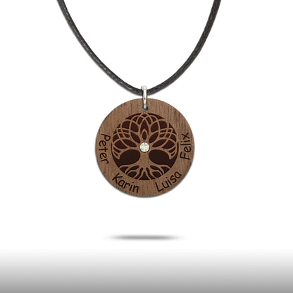 Halskette "Baum des Lebens" personalisiert, Glitzerstein - Nanino Design Onlineshop -