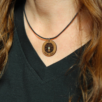 Halskette "Baum des Lebens" personalisiert, Glitzerstein - Nanino Design Onlineshop -